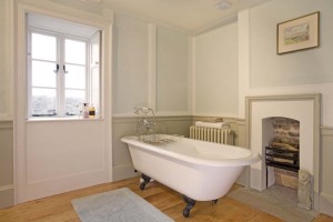 Enjoy a soak in this roll top bath, in the first floor family bathroom