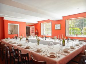 Tone Dale House - the red dining room for fabulous dinners, we can recommend a chef too!