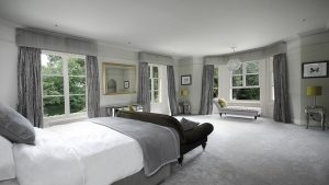 A fabulous bedroom with ensuite bathroom. Relax on the chaise longue and gaze into the garden