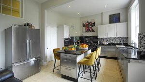 The kitchen is spacious and well equipped for all your group