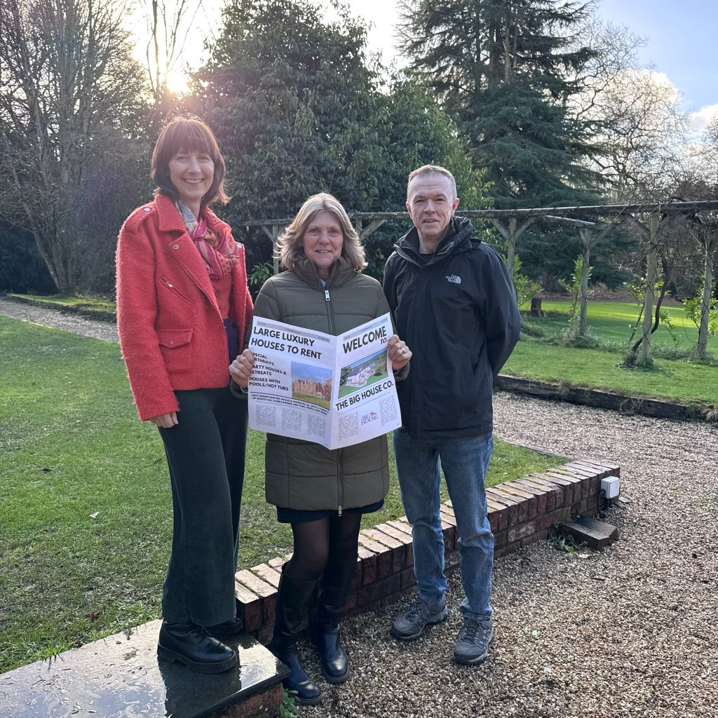 Photo of The Big House Co office team. From the left, Victoria Fox - Partner, Beverley Netley - Sales Co-ordinator and Ben Fox - Partner